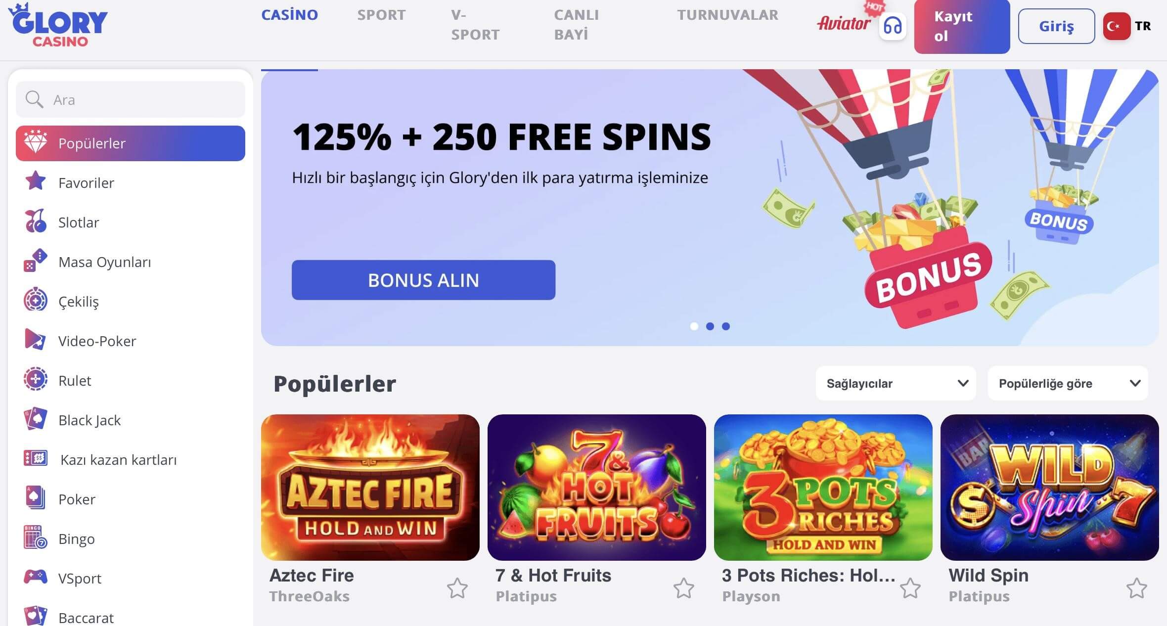 Türkiye'de Glory Online Casinolar